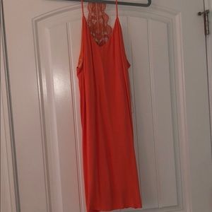 Orange Lace Back Dress